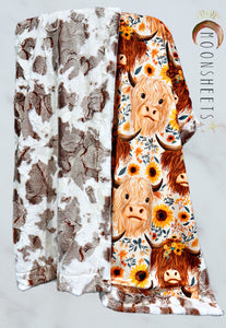 Floral Highland Cow Adult Size