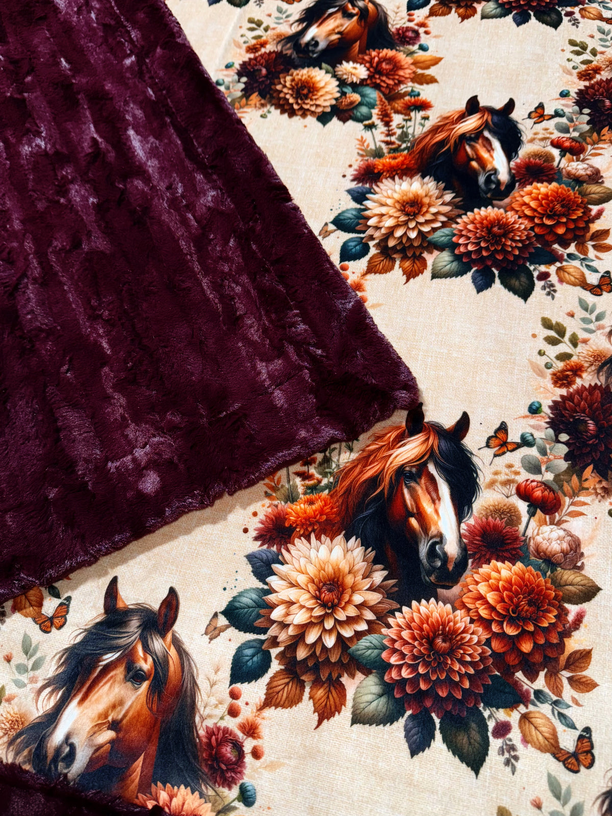 Floral Horses XL Adult Size