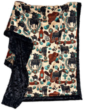 Load image into Gallery viewer, Turq Cows + Black Poppy Xl Adult