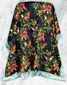 Pretty Floral Hummingbirds XL Adult Size