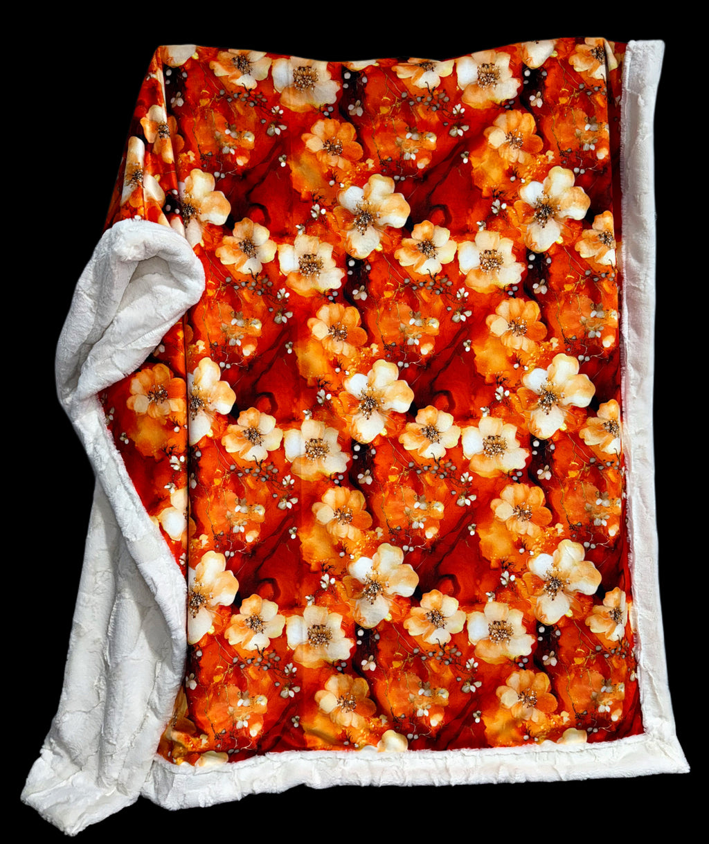 Orange Crème Marble Florals XL Adult Size