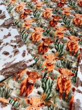 Load image into Gallery viewer, Cactus Highland Cows XL Crib Size