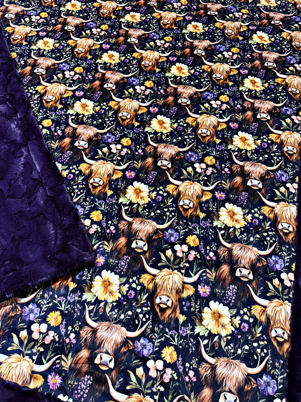 Violet Highland Cows XL Adult Size