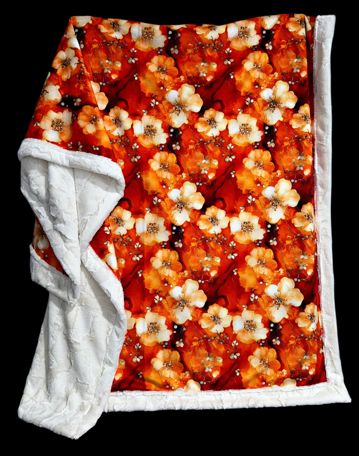 Orange Crème Marble Florals XL Adult Size