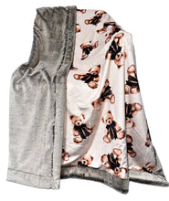 Load image into Gallery viewer, Velvet Teddy + Chocolate Baby Seal Throw Size