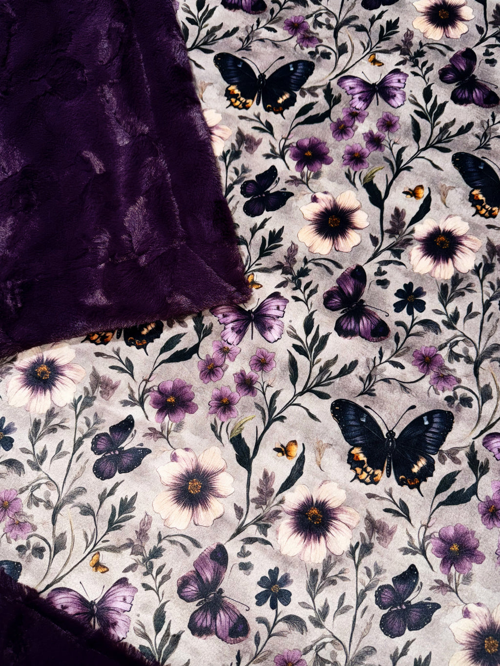 Dark Purple Butterflies XL Adult Size