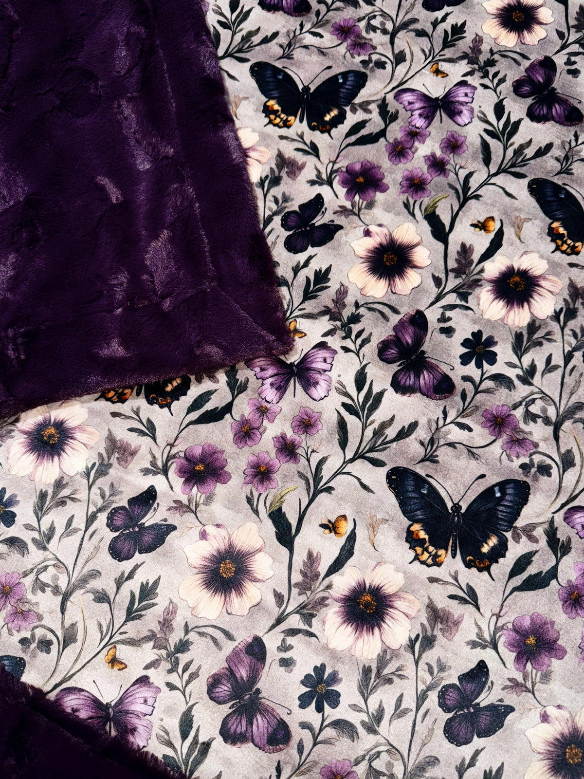 Dark Purple Butterflies XL Adult Size