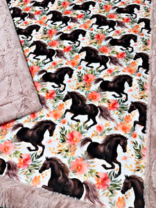 Pretty Black Horses XL Adult Size