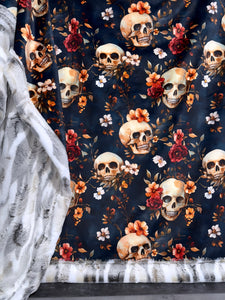 Fall Floral Skulls XL Adult Size