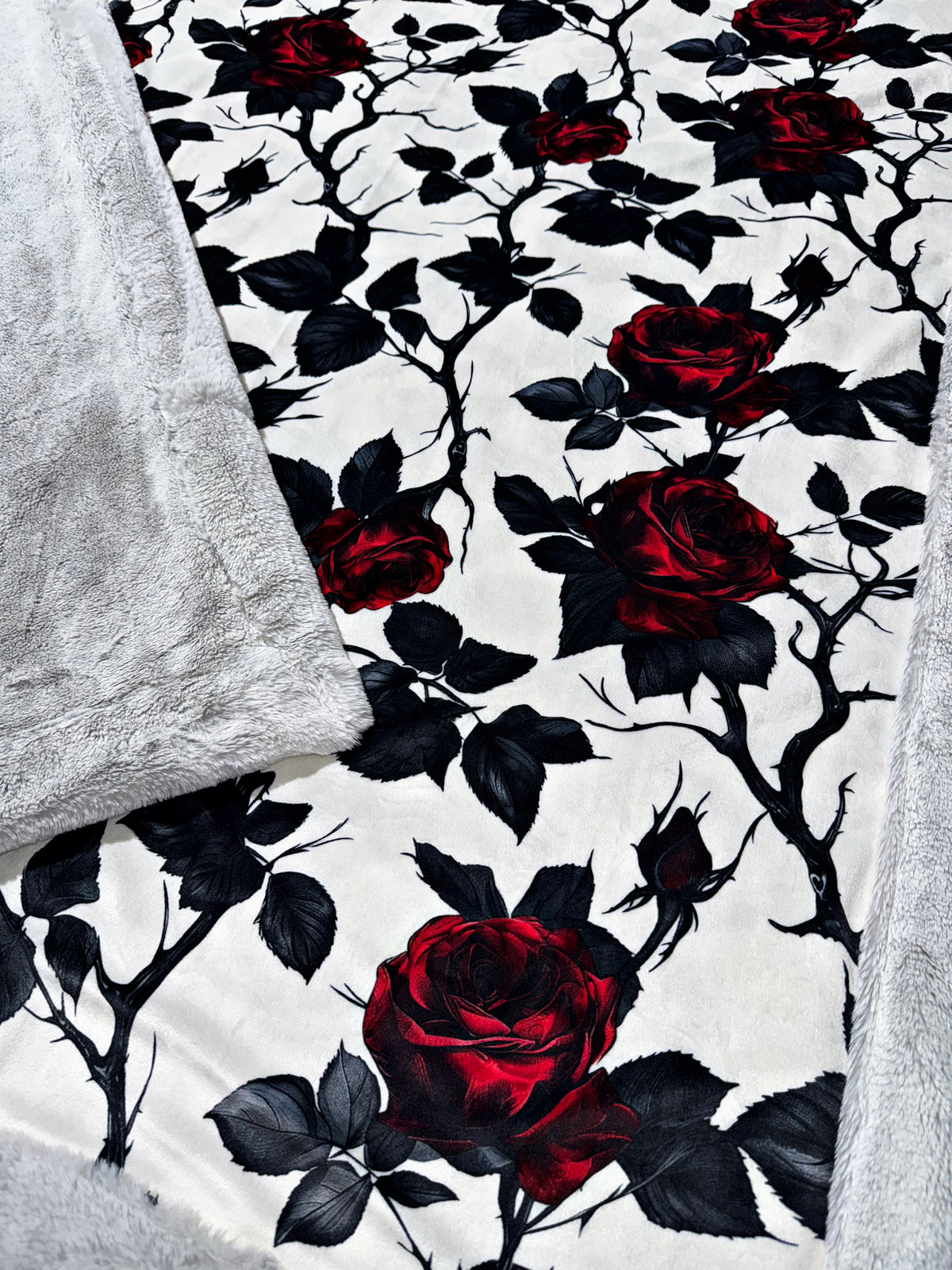 Extra Luxe Snow Bunny Dove + Goth Roses XL Adult Size