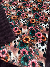 Load image into Gallery viewer, Rum Raisin Pom Pom Extra Luxe Cow Sunflowers XL Adult Size