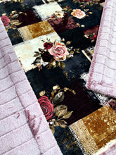 Load image into Gallery viewer, Navy Rose Faux Quilt XL Adult Size