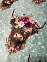 Load image into Gallery viewer, Sage Highland Cows Crib Size