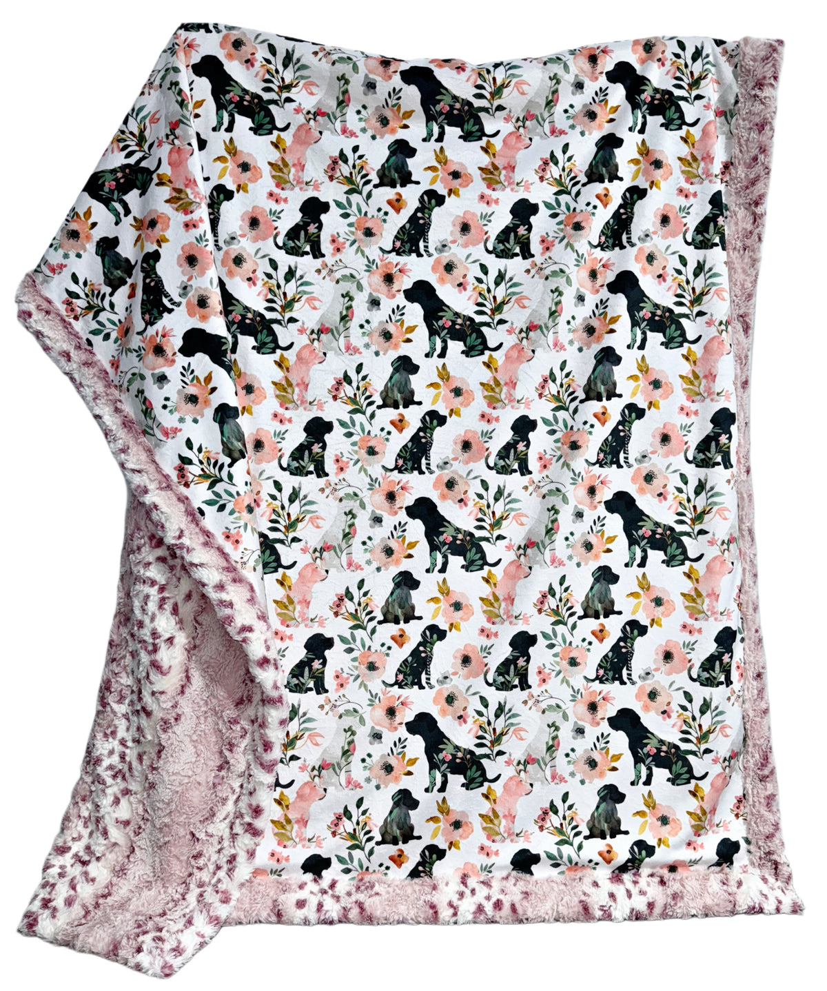 Floral Pups Throw Size