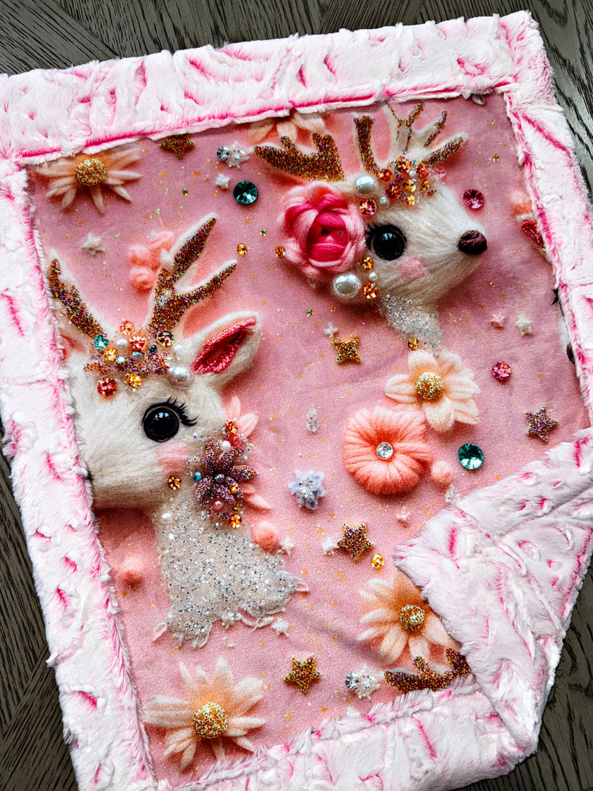 Floral Deer Lovey Size