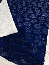 Load image into Gallery viewer, Navy Embossed Snowflakes XXL Adult Size
