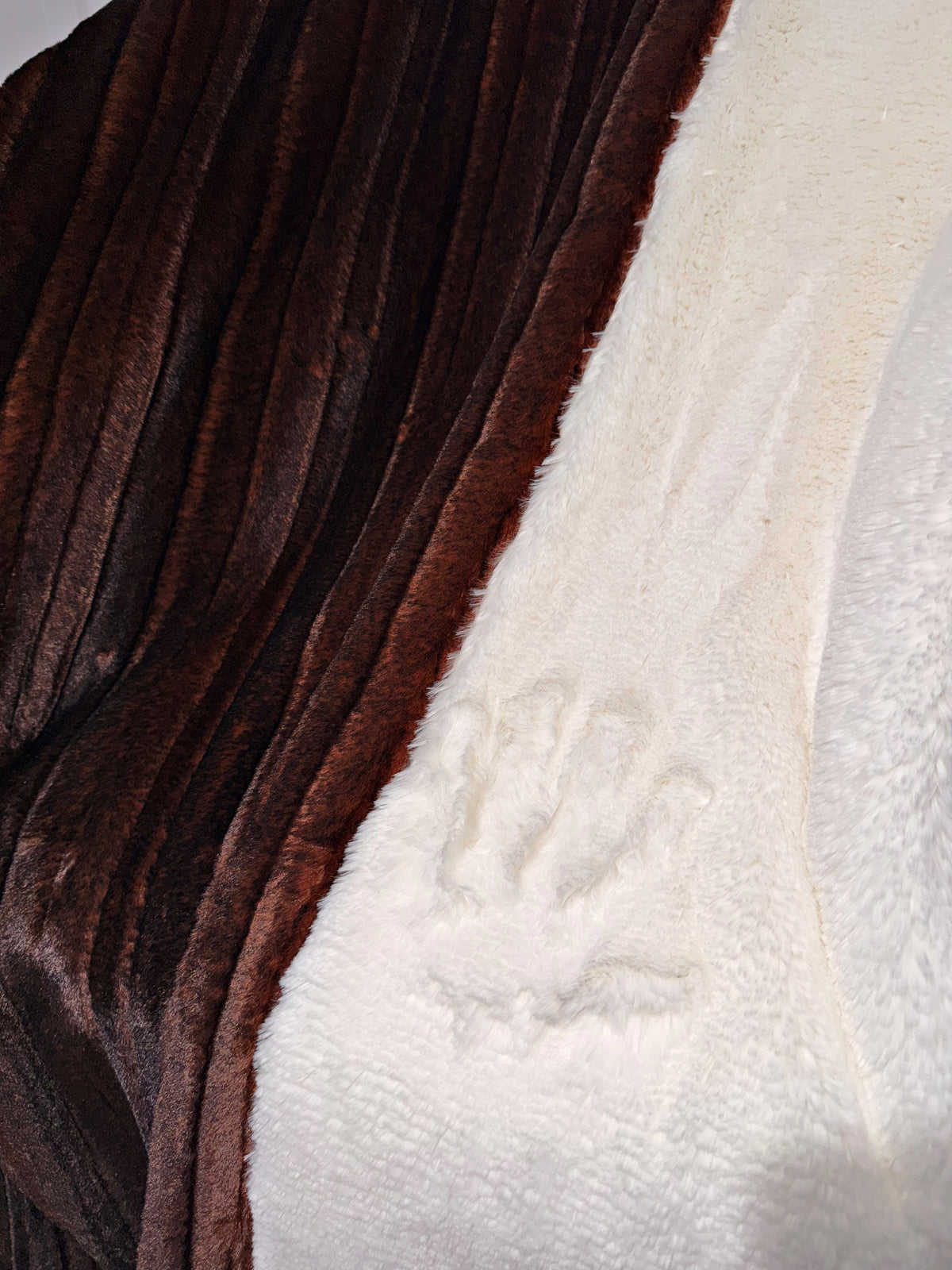 Double Extra Luxe Cuddle Natural Bunny Lush + French Roast Vienna XL Adult Size