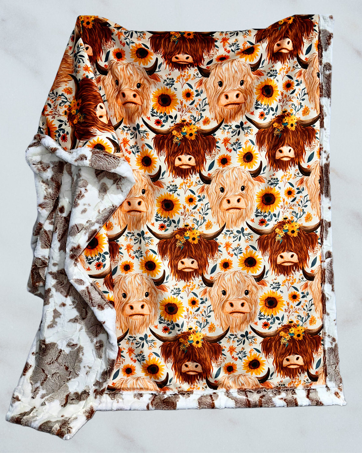 Floral Highland Cows XL Adult Size