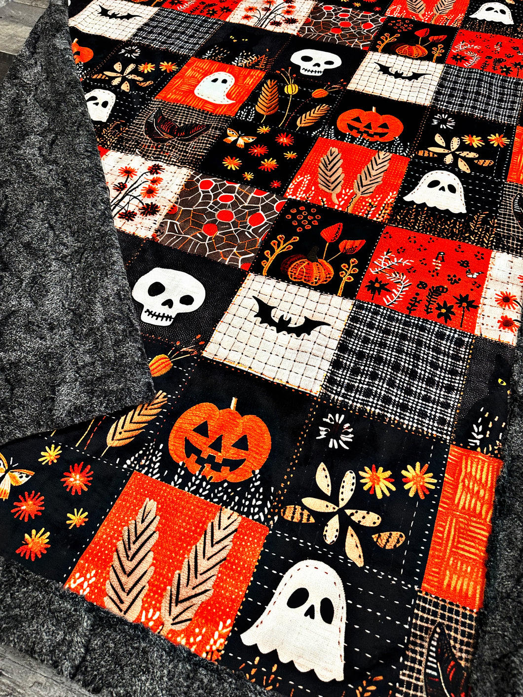 Halloween Faux Quilt XL Adult Size