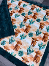 Load image into Gallery viewer, Cactus Cow Throw Size