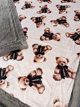 Load image into Gallery viewer, Velvet Teddy + Chocolate Baby Seal Throw Size