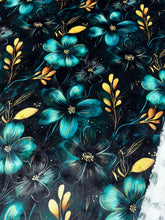 Load image into Gallery viewer, Teal + Black Florals - Mallard Snowy Owl XL Adult Size