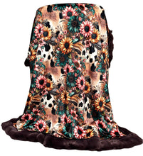 Load image into Gallery viewer, Rum Raisin Pom Pom Extra Luxe Cow Sunflowers XL Adult Size