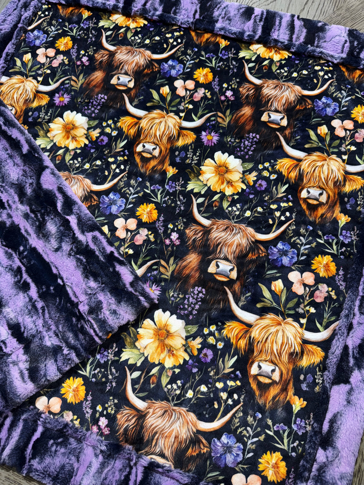 Violet Highland Cows Baby Size