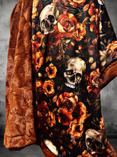 Load image into Gallery viewer, Dark Autumn Floral Skulls XL Adult Size