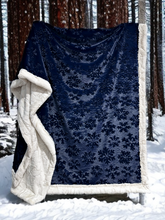 Load image into Gallery viewer, Navy Embossed Snowflakes XXL Adult Size