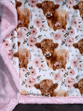Load image into Gallery viewer, Floral Highland Cows XL Adult Size