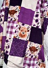 Load image into Gallery viewer, Faux Quilt Highland Cow XL Adult Size