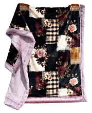 Load image into Gallery viewer, Navy Rose Faux Quilt XL Adult Size