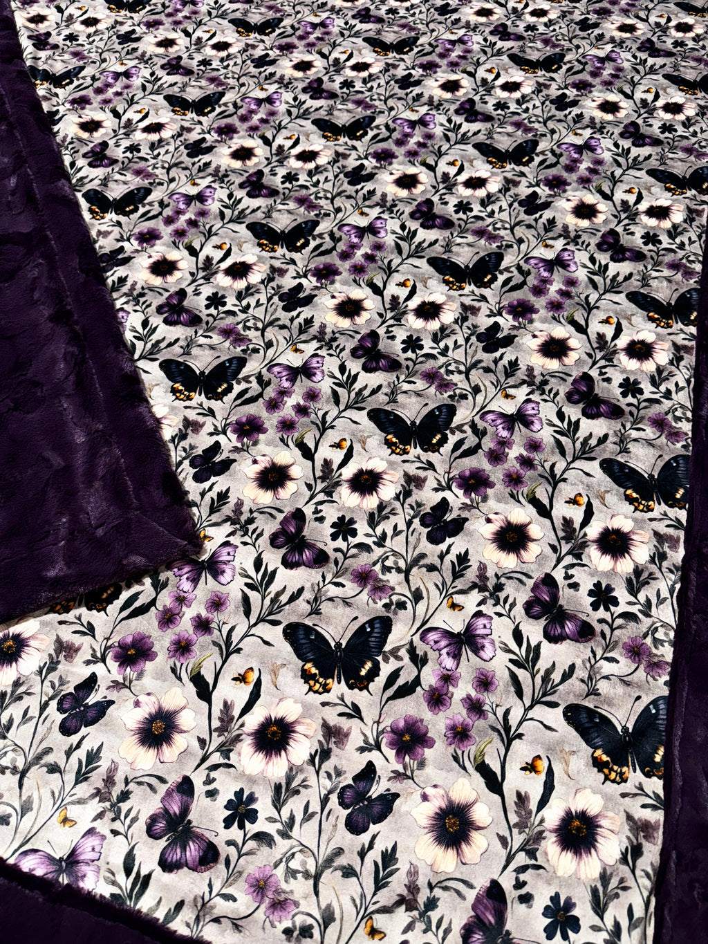 Dark Purple Butterflies XL Adult Size