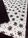 Merlot Snowflakes On Raisin Rum Powder Puff  XL Adult Size