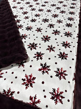 Load image into Gallery viewer, Merlot Snowflakes On Raisin Rum Powder Puff  XL Adult Size