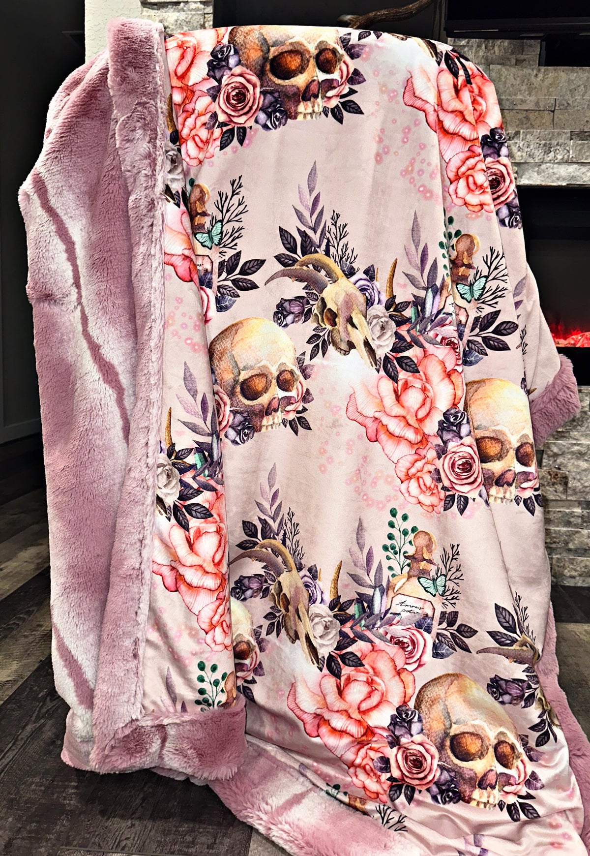 Extra Luxe Floral Skulls XL Adult Size