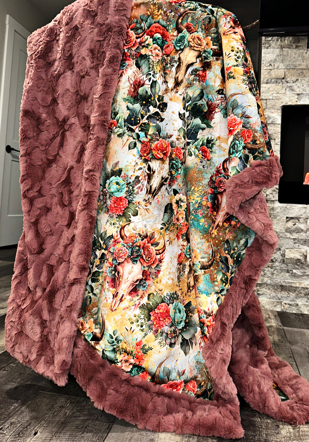 Floral Boho Skulls XL Adult Size