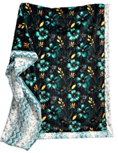 Load image into Gallery viewer, Teal + Black Florals - Mallard Snowy Owl XL Adult Size