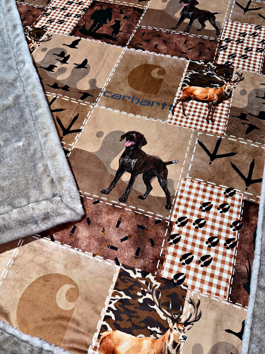 Extra Luxe Glazed Sand Dollar Encore + Hunt Faux Quilt XL Adult Size