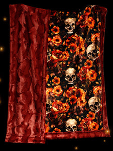 Floral Fall Skulls XL Adult Size