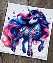 Load image into Gallery viewer, Gemstone Unicorn Lovey Size