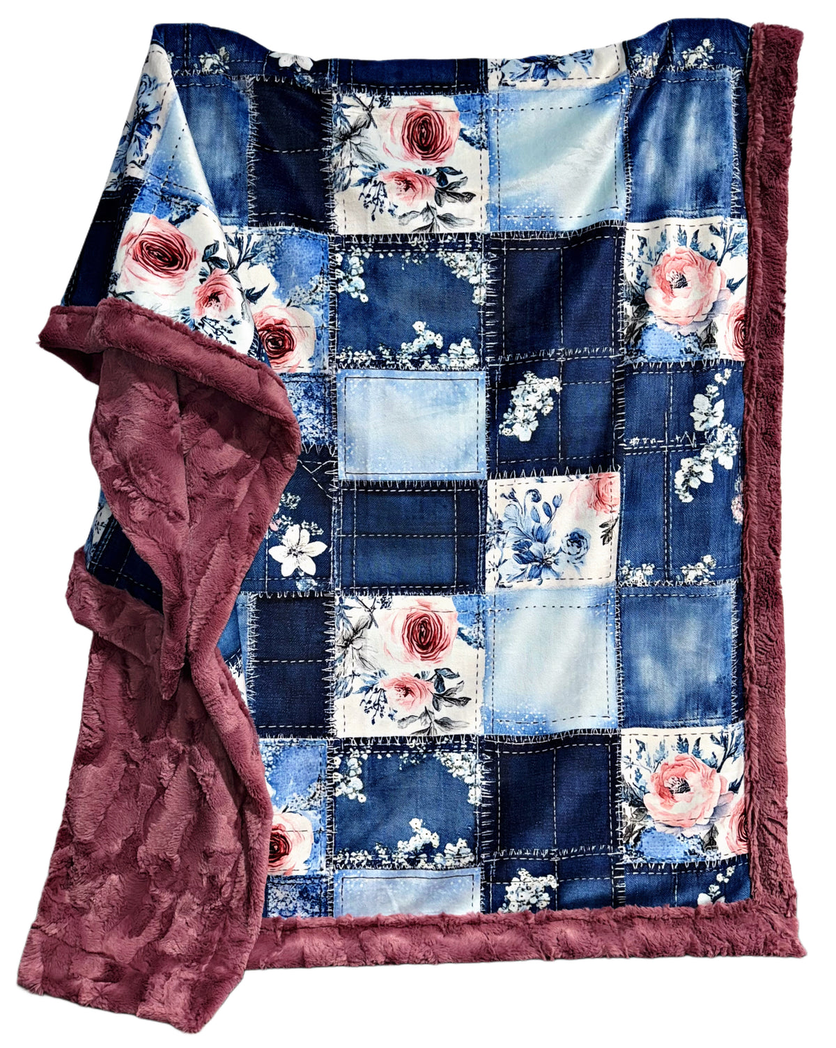 Floral Denim XL Adult Size