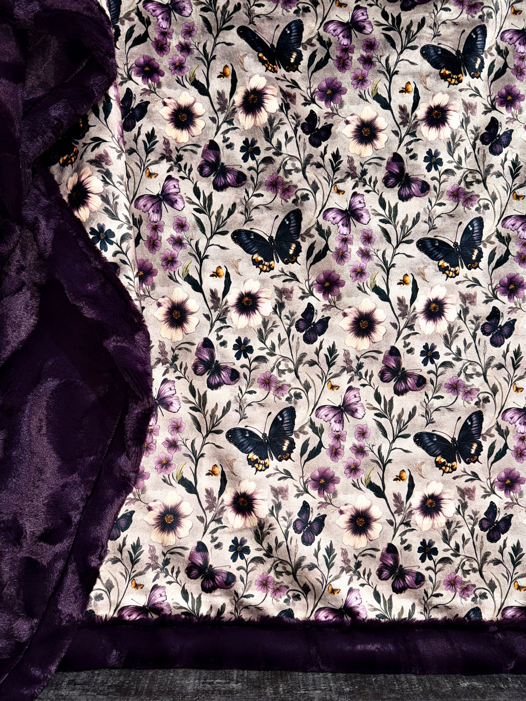 Dark Purple Butterflies XL Adult Size
