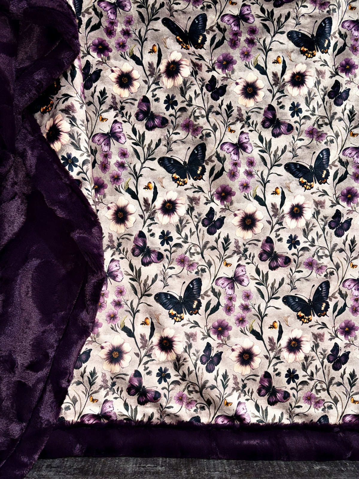 Dark Purple Butterflies XL Adult Size