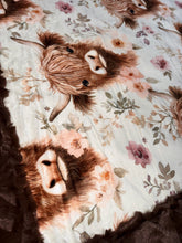 Load image into Gallery viewer, Floral Highland Cow + Coffee Poppy XL Adult Size