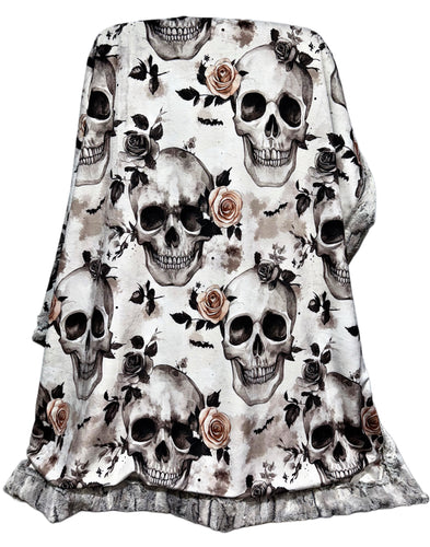 Blush Florals Skulls XL Adult Size