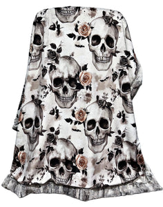 Blush Florals Skulls XL Adult Size