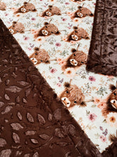 Load image into Gallery viewer, Floral Highland Cow + Coffee Poppy XL Adult Size