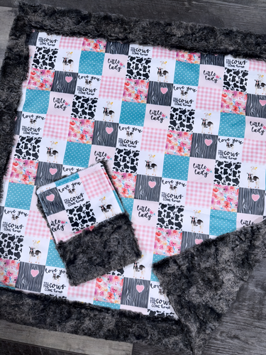Farm Girl Lovey Size + Burp Cloth